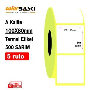 100x80 Termal Etiket 500 Sarım 5 RULO