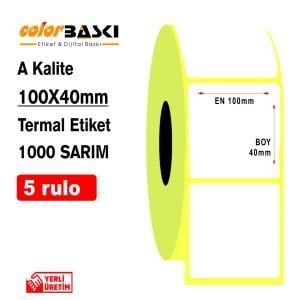 100x40 Termal Etiket 1000 Sarım 5 RULO