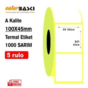 100x45 Termal Etiket 1000 Sarım 5 RULO