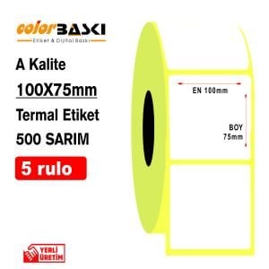 100x75 Termal Etiket 500 Sarım 5 RULO