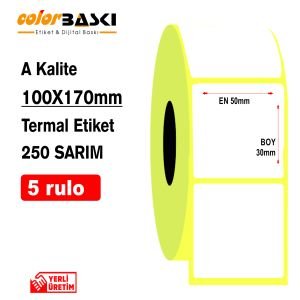 100x170 Termal Etiket 250 Sarım 5 RULO